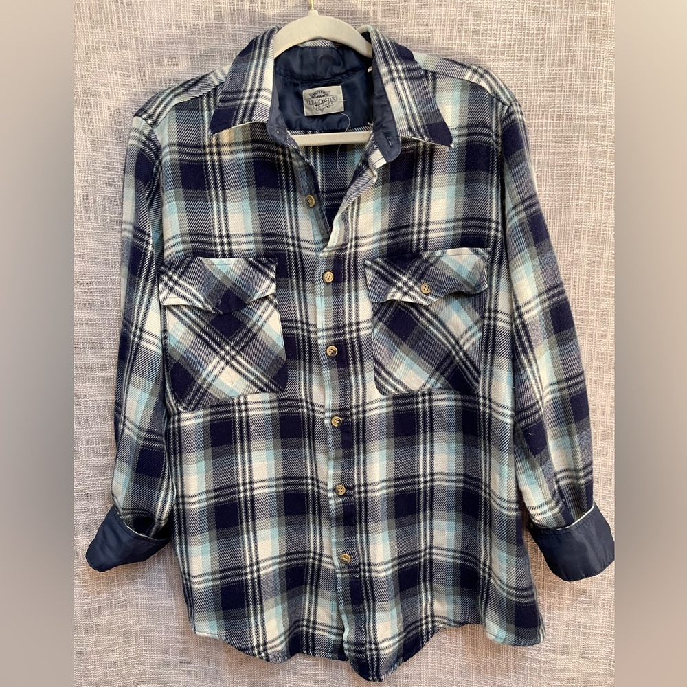 Vintage plaid flannel, plaid flannel shirt, field master shirt